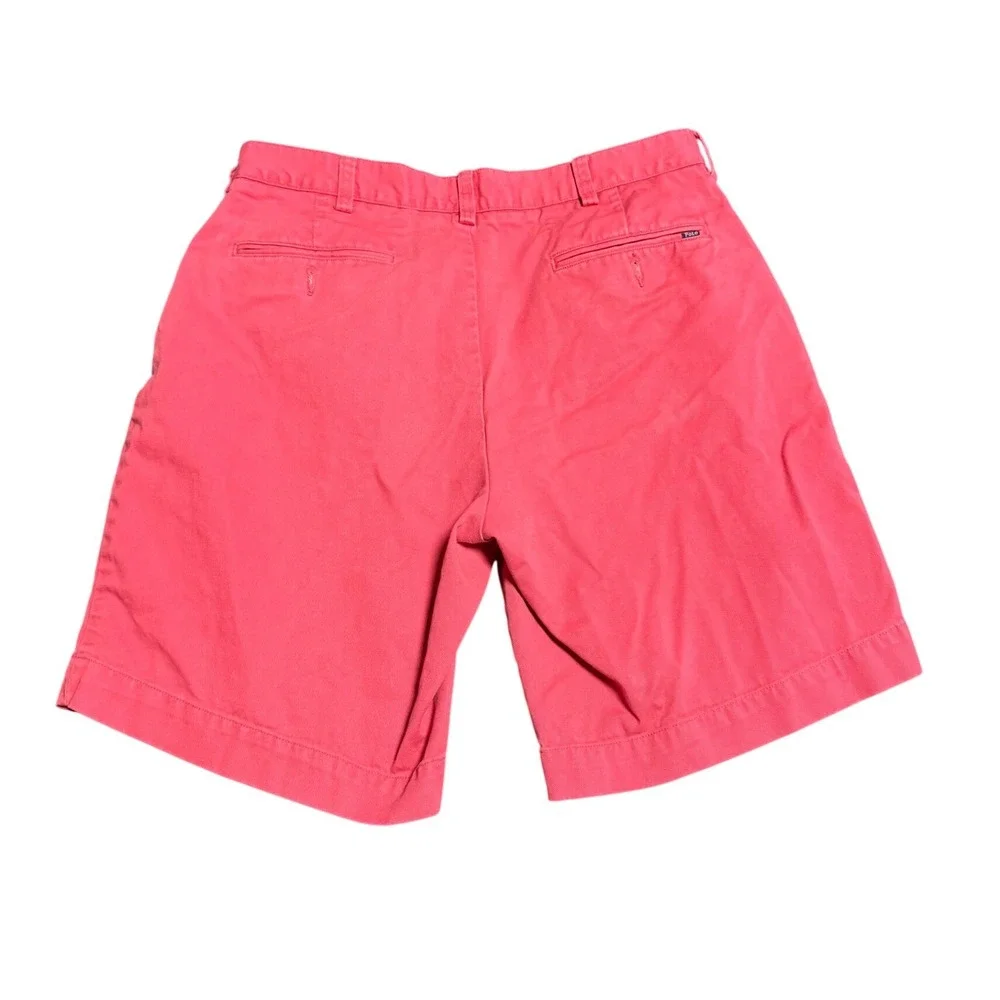 Polo Ralph Lauren Mens Salmon Pink Chino Shorts Size 35 Cotton Twill Classic Fit